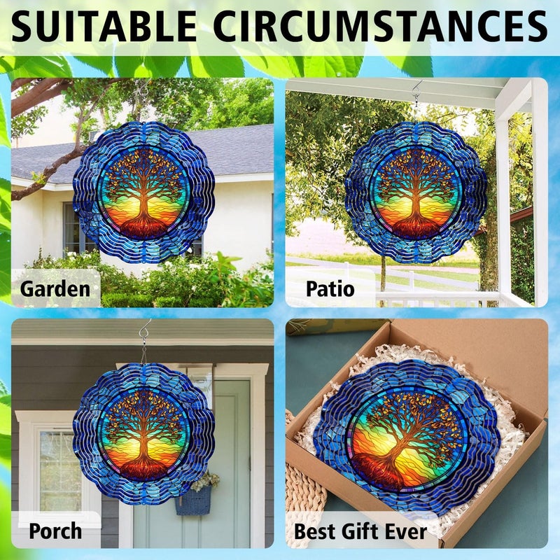44memory Tree of Life Yard and Garden Wind Spinner, Unique 3D Hanging Tree of Life Wind Spinner - Image 5